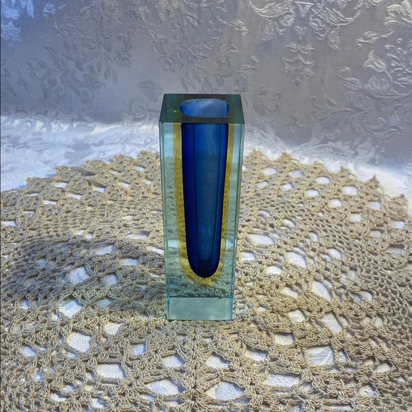 Murano Other - Vintage 1930’s Murano glass vase Blue & Gold Glass.
